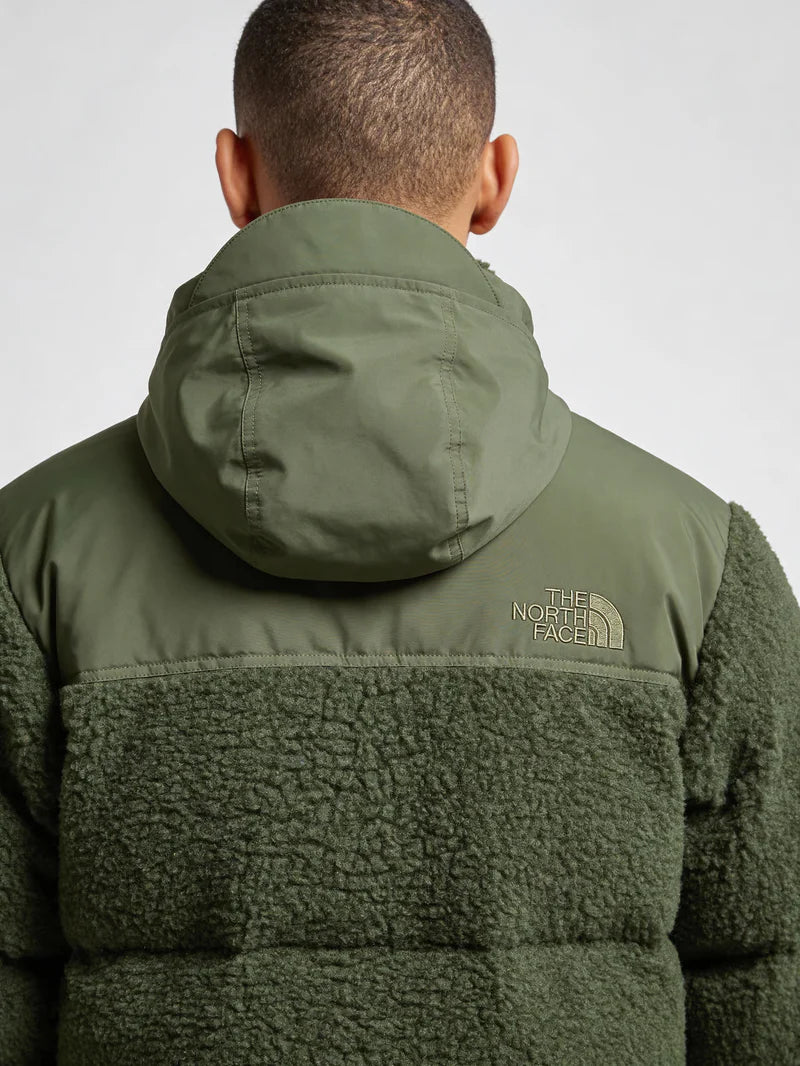 TNF – Kurtka puchowa z materiału Sherpa w kolorze zielonym